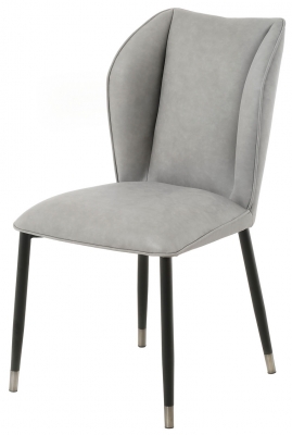 Product photograph of Mindy Brownes Alice Grey Leather Dining Chair Sold In Pairs from Choice Furniture Superstore