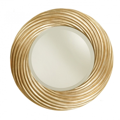 Product photograph of Mindy Brownes Gemma Gold Leaf Round Mirror - Dia 36cm from Choice Furniture Superstore