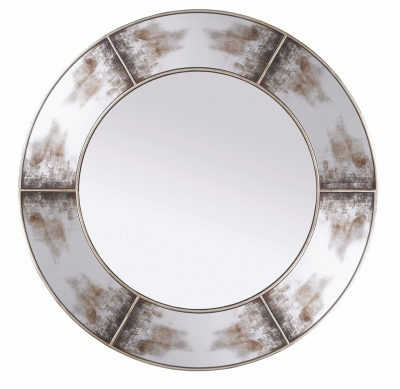 Product photograph of Mindy Brownes Zahra Champagne Round Mirror - Dia 100cm from Choice Furniture Superstore