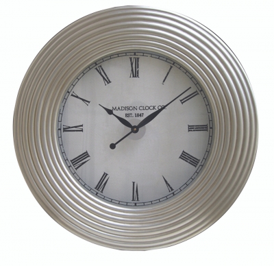 Product photograph of Mindy Brownes Vaughan Silver Round Wall Clock - Dia 91 5cm from Choice Furniture Superstore