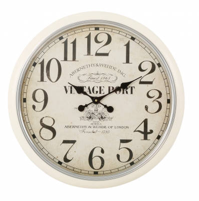 Mindy Brownes Vintage Port Cream Round Wall Clock - Dia 63cm (Set of 2)