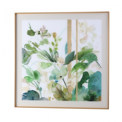 Product photograph of Mindy Brownes Floral Green And Glistening Gold Print Photo Frame from Choice Furniture Superstore
