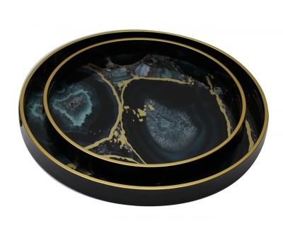 Product photograph of Mindy Brownes Round Serving 2 Set Tray Set Of 2 from Choice Furniture Superstore