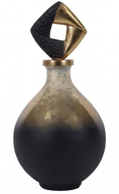 Product photograph of Mindy Brownes Mayfair Charcoal Grey And Gold Small Jar from Choice Furniture Superstore