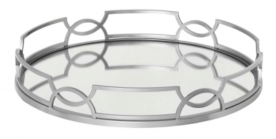 Product photograph of Mindy Brownes Anna Chrome Mirrored Tray from Choice Furniture Superstore