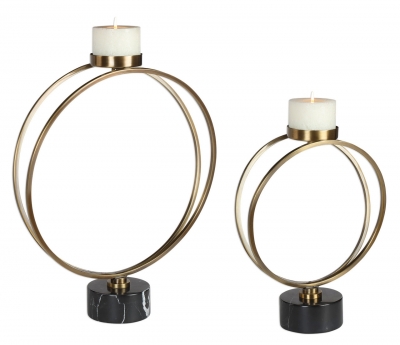 Product photograph of Mindy Brownes Nikola Coffee Bronze Candleholders Set Of 2 from Choice Furniture Superstore