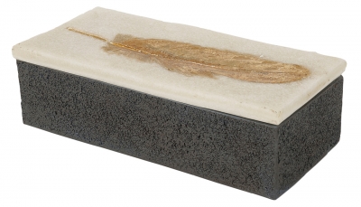 Product photograph of Mindy Brownes Feather Gold Large Box Set Of 4 from Choice Furniture Superstore