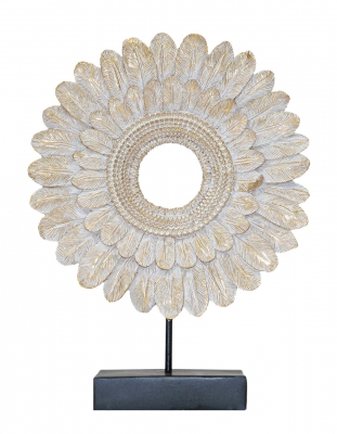 Product photograph of Mindy Brownes Natural Resin White Gold Round Sculpture Set Of 3 from Choice Furniture Superstore
