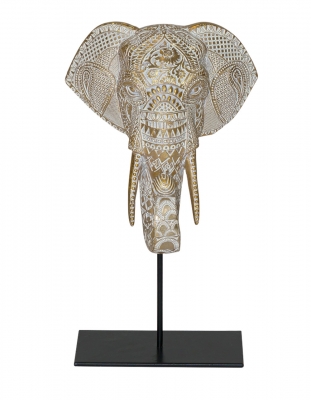 Product photograph of Mindy Brownes Elephant Gold White Small Head Set Of 4 from Choice Furniture Superstore