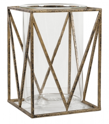 Product photograph of Mindy Brownes Solomon Antique Gold Metal Large Candle Holder Set Of 2 from Choice Furniture Superstore