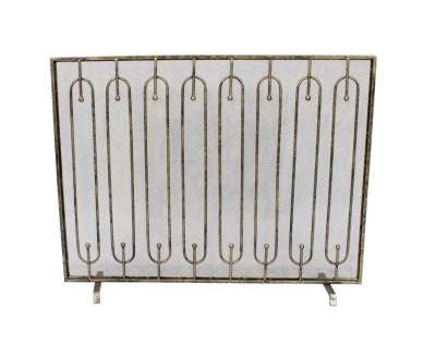 Product photograph of Mindy Brownes Estela Antique Brass Rectangular Fire Screen from Choice Furniture Superstore