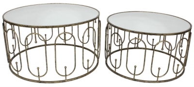 Mindy Brownes Estela Antique Gold Coffee Table (Set of 2)