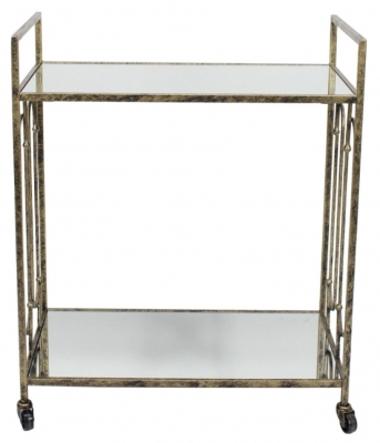 Mindy Brownes Estela Gold and Mirrored Drinks Trolley
