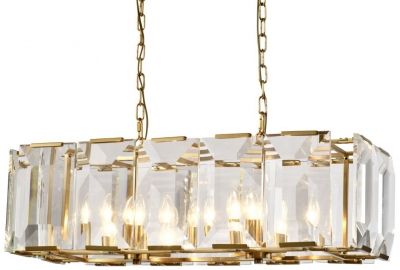 Product photograph of Mindy Brownes Eton Crystal And Brass Chandelier Long from Choice Furniture Superstore