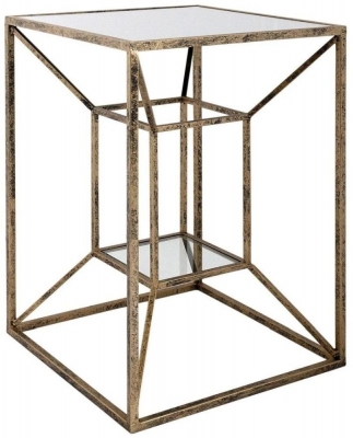 Product photograph of Mindy Brownes Solomon Antique Gold Side Table from Choice Furniture Superstore