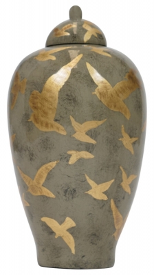 Product photograph of Mindy Brownes Ashford Charcoal Grey And Gold 15inch Jar Set Of 2 from Choice Furniture Superstore