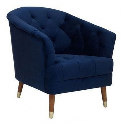 Clearance - Mindy Brownes Hensley Navy Blue Velvet Armchair - FSS14861