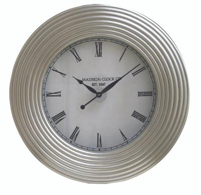 Product photograph of Clearance - Mindy Brownes Vaughan Silver Round Wall Clock - Dia 91 5cm - Fss15405 from Choice Furniture Superstore
