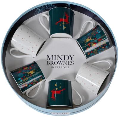 Product photograph of Mindy Brownes A Christmas Wish White And Green 6 Mugs Set Of 4 from Choice Furniture Superstore