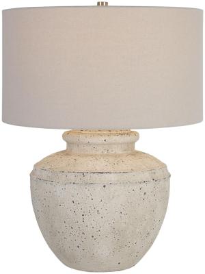 Mindy Brownes Artifact Off White Steel Ceramic And Fabric Table Lamp