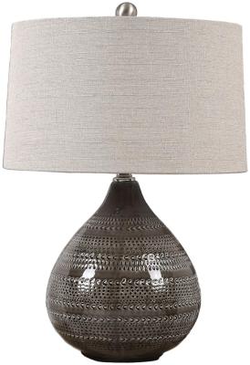 Mindy Brownes Batova White And Silver Ceramic Table Lamp