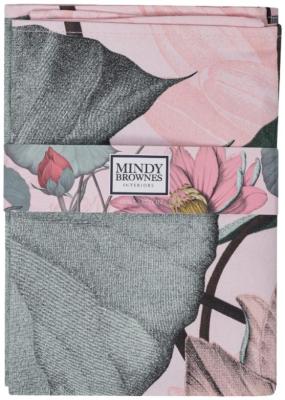 Mindy Brownes Bloom Pink And Green Cotton 4 Napkins Set Of 12