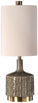 Mindy Brownes Darrin Grey Gold And White Ceramic Table Lamp