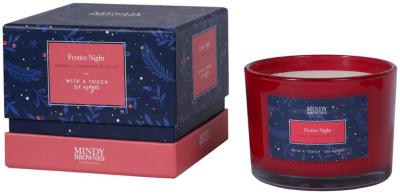 Mindy Brownes Festive Blue And Red Glass Night Candle Set Of 12