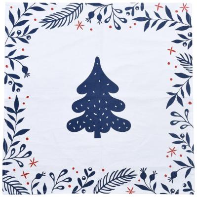 Mindy Brownes Festive White And Blue Cotton 4 Napkins Set Of 12