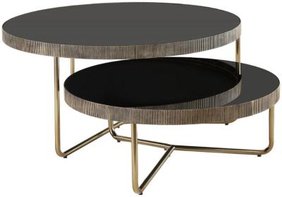 Product photograph of Mindy Brownes Franklin Black And Gold Coffee Table Set Of 2 from Choice Furniture Superstore