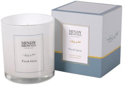 Mindy Brownes Fresh Linen White Glass Candle Set Of 6