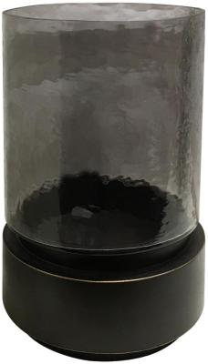 Product photograph of Mindy Brownes Janet Black Glass Hurricane from Choice Furniture Superstore