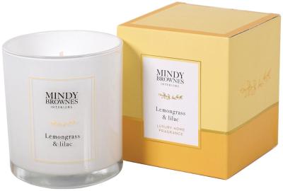 Product photograph of Mindy Brownes Lemongrass Lilac White Glass Candle Set Of 6 from Choice Furniture Superstore