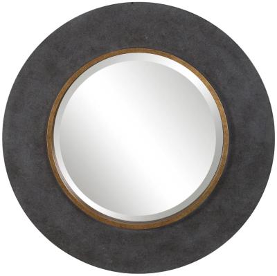 Mindy Brownes Saul Grey Wood And Brass Round Mirror