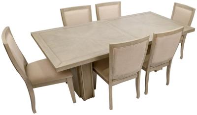 Product photograph of Mindy Brownes Tambour Beige Rectangular Table from Choice Furniture Superstore
