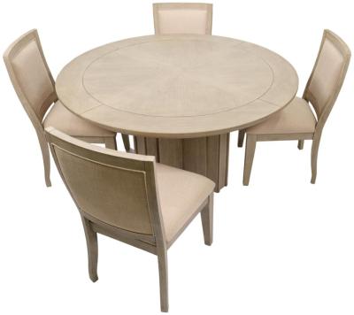 Product photograph of Mindy Brownes Tambour Beige Round Table from Choice Furniture Superstore