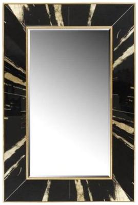 Mindy Brownes Vesna Black And Gold Rectangular Mirror