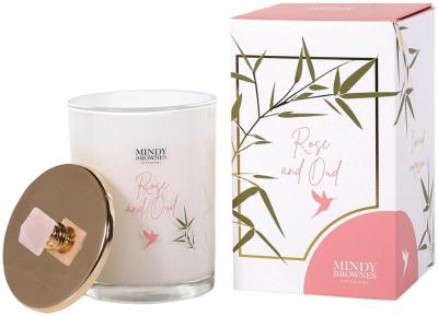 Product photograph of Mindy Brownes White And Silver Glass Rose And Oud Candle Set Of 4 from Choice Furniture Superstore