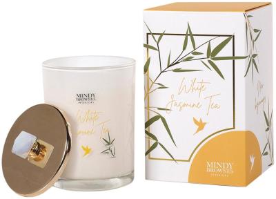 Mindy Brownes White And Silver Glass White Jasmine Tea Candle Set Of 4