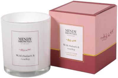 Mindy Brownes Wild Rhubarb Rosehip White Glass Candle Set Of 6