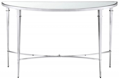 Product photograph of Mindy Brownes Adley Chrome Console Table from Choice Furniture Superstore