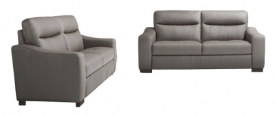 Image of Luxor Leather Sofa Suite - Comes in Verona Black, Verona Sand & Verona Zinc Options