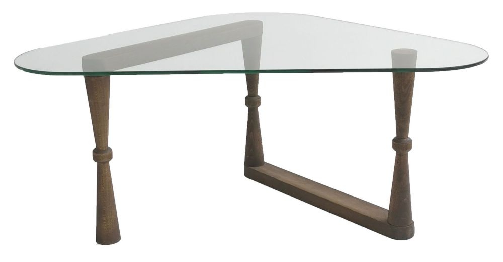 Dunley Walnut and Glass Coffee Table