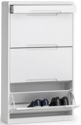 Product photograph of Manhattan White High Gloss Shoe Cabinet from Choice Furniture Superstore