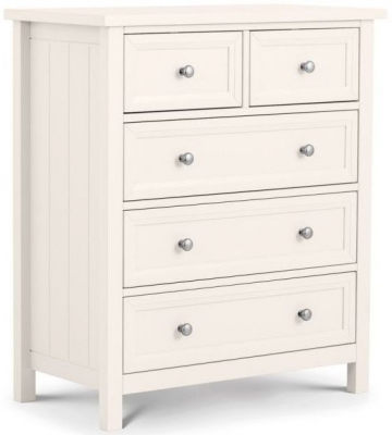 Maine White Lacquered Pine 3+2 Drawer Chest