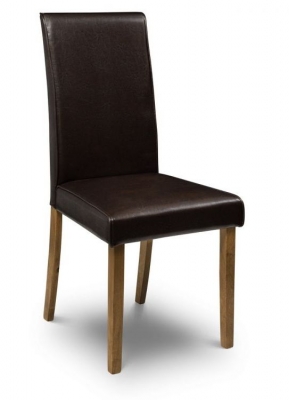 Set Of 2 Hudson Brown Faux Leather Dining Chair