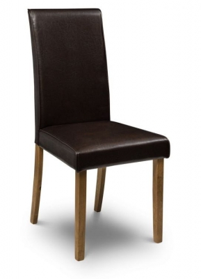 Hudson Brown Faux Leather Dining Chair (Sold in Pairs)