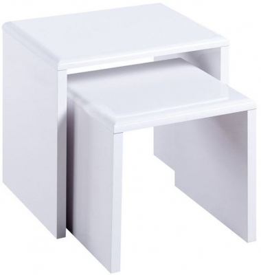 Product photograph of Manhattan White High Gloss Nest Of 2 Tables from Choice Furniture Superstore
