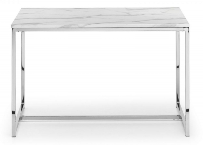 Scala White Marble and Chrome 4 Seater Dining Table
