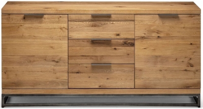 Product photograph of Brooklyn Rustic Oak 2 Door Sideboard from Choice Furniture Superstore